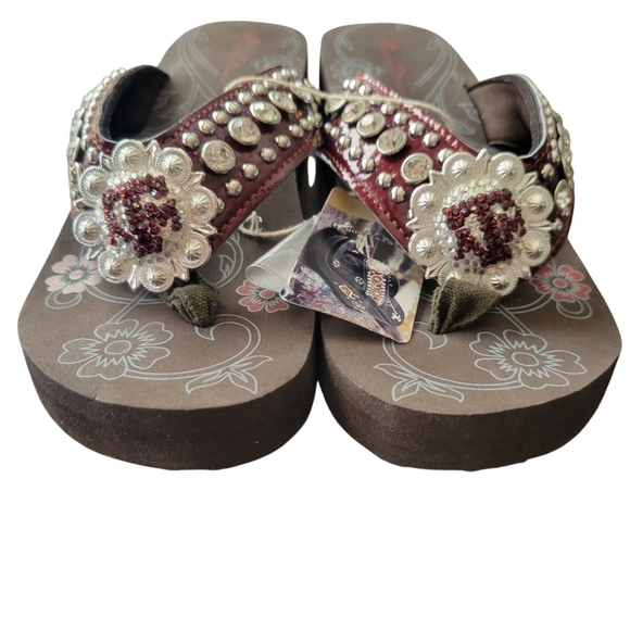 Montana West Custom Texas A&M University Bling Platform Sandals Women Size 11 - Picture 2 of 9